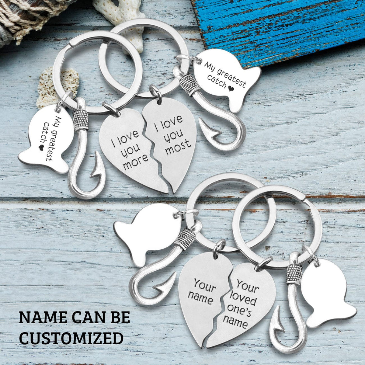 Fishing Heart Puzzle Keychains - To My Man - The Day I Met You I Found My Missing Piece - Gkbn26001