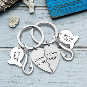 Fishing Heart Puzzle Keychains - To My Other Half - I Found My Missing Piece - Gkbn26003