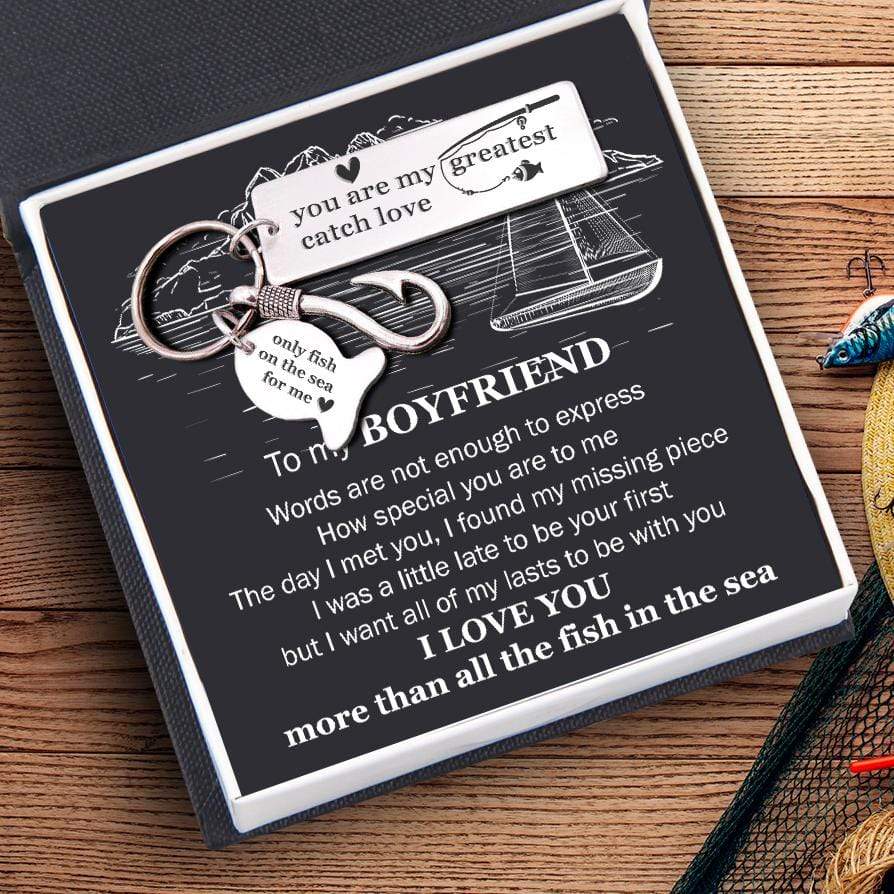 Fishing Hook Keychain - To My Boyfriend - Words Are Not Express