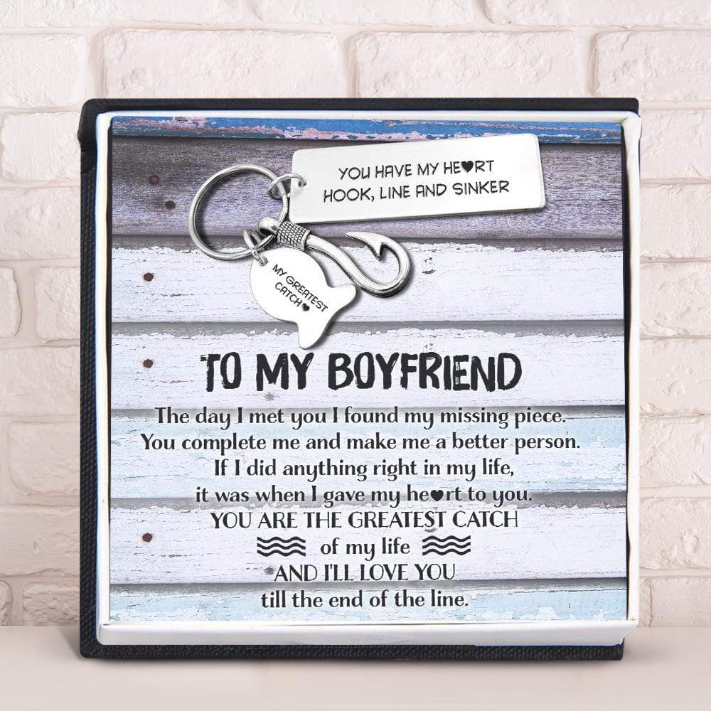 Fishing Hook Keychain - To My Boyfriend - You Have My Heart - Gku12003