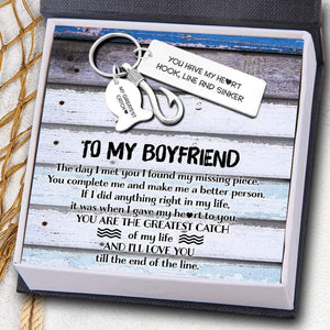 Fishing Hook Keychain - To My Boyfriend - You Have My Heart - Gku12003