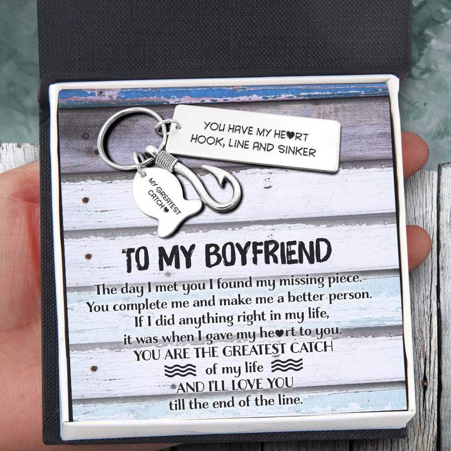 Fishing Hook Keychain - To My Boyfriend - You Have My Heart - Gku12003