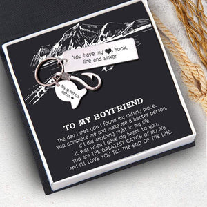 Fishing Hook Keychain - To My Boyfriend - You Have My Heart, Hook, Line And Sinker - Gku12001