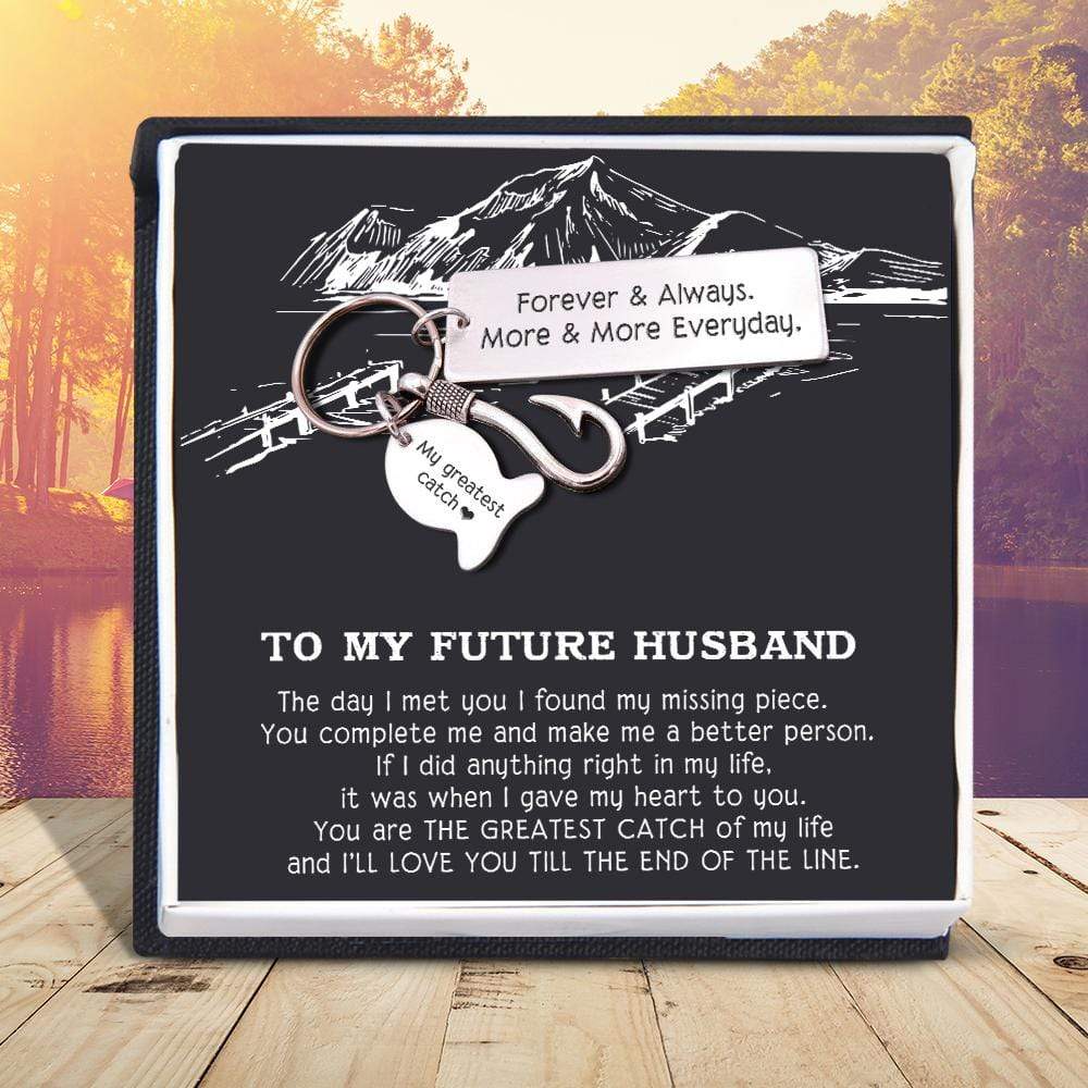 Fishing Hook Keychain - To My Future Husband - Forever & Always - Gku24004