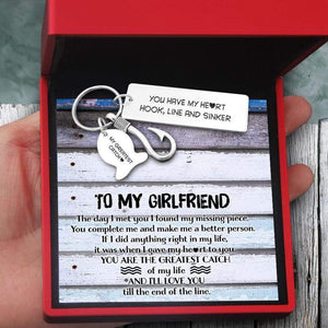 Fishing Hook Keychain - To My Girlfriend - You Have My Heart - Gku13005