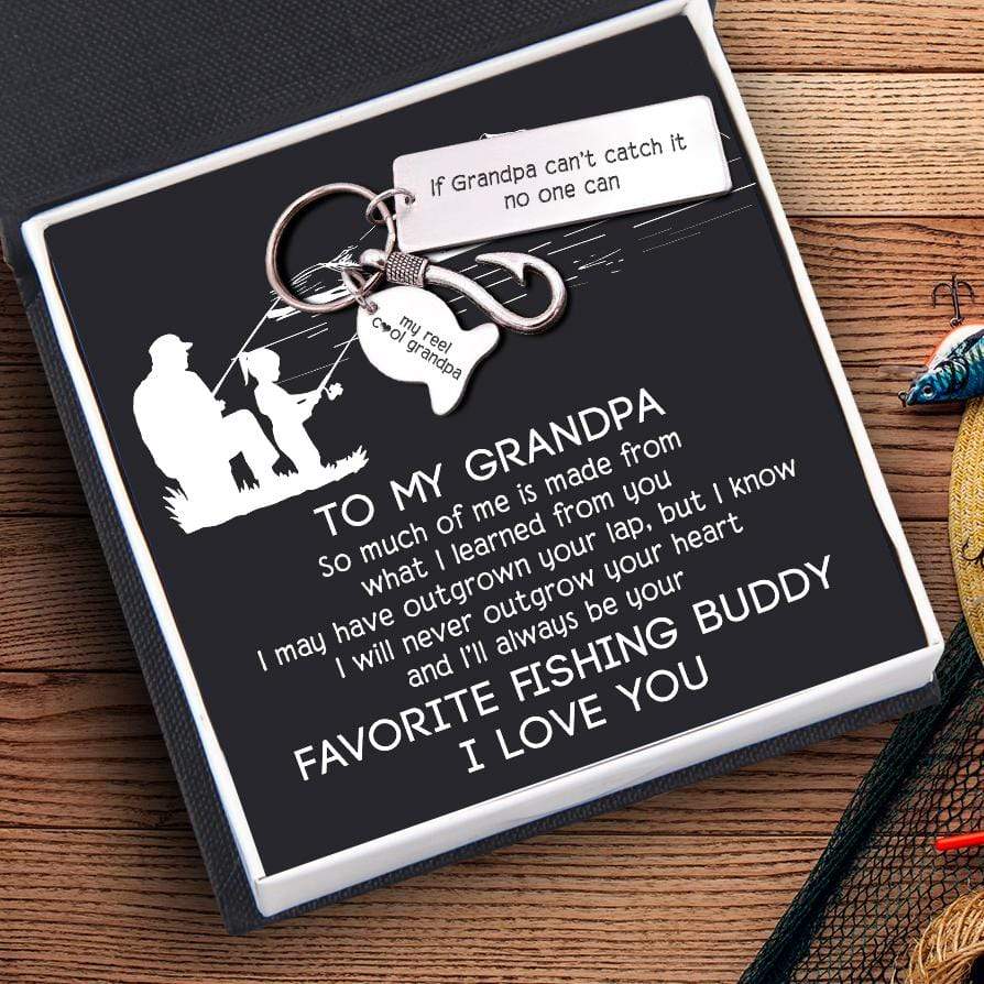 Wrapsify Fishing Hook Keychain - to My Grandpa - from Granddaughter - So Much of Me Is Made from What I Learned from You - Gku20001