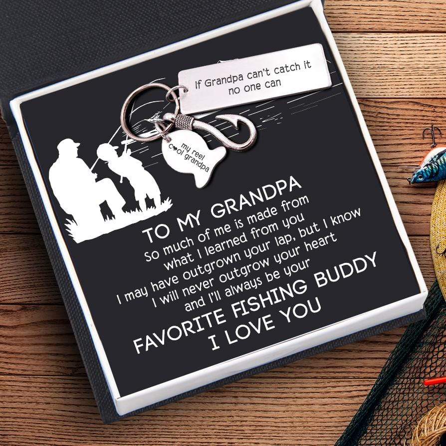 Wrapsify Fishing Hook Keychain - to My Grandpa - from Grandson - So Much of Me Is Made from What I Learned from You - Gku20002