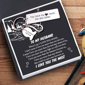Fishing Hook Keychain - To My Husband - I Love You The Most - Gku14002