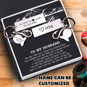 Fishing Hook Keychain - To My Husband - You Have My Heart, Hook, Line And Sinker - Gku14001
