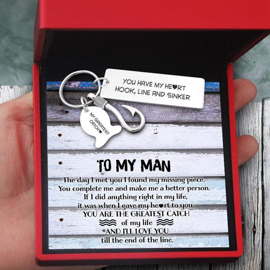 Fishing Hook Keychain - To My Man - You Have My Heart - Gku26003