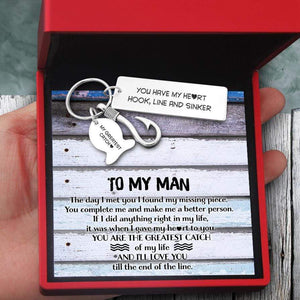 Fishing Hook Keychain - To My Man - You Have My Heart - Gku26003