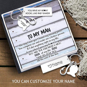 Fishing Hook Keychain - To My Man - You Have My Heart - Gku26003