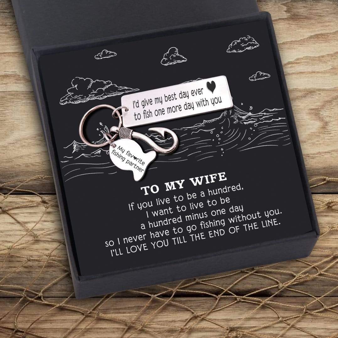 Fishing Hook Keychain - To My Wife - My Favorite Fishing Partner - Gku15002