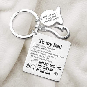 Fishing Hook Square Keychain - Fishing - From Daughter - To My Dad - From Your Favorite Fishing Buddy - Gkeg18003