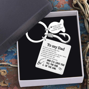 Fishing Hook Square Keychain - Fishing - From Son - To My Dad - I'll Love You Till The End Of Line - Gkeg18002