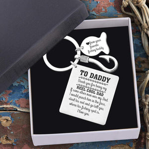 Fishing Hook Square Keychain - Fishing - To Daddy - Thank You For Being My Reel Cool Dad - Gkeg18001