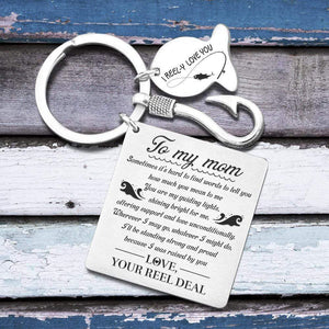 Fishing Hook Square Keychain - To My Mom - Fishing - You Are My Guiding Lights - Gkeg1900