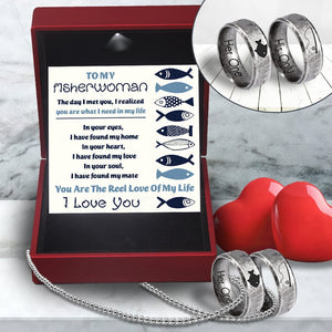 Fishing Ring Couple Necklaces - Fishing - To My Fisherwoman - I Love You - Gndx13008