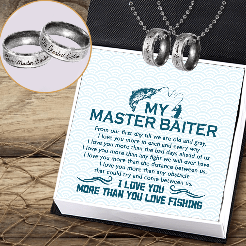 Fishing Ring Couple Necklaces - Fishing - To My Master Baiter - I Love You More Than Any Obstacle - Gndx26022