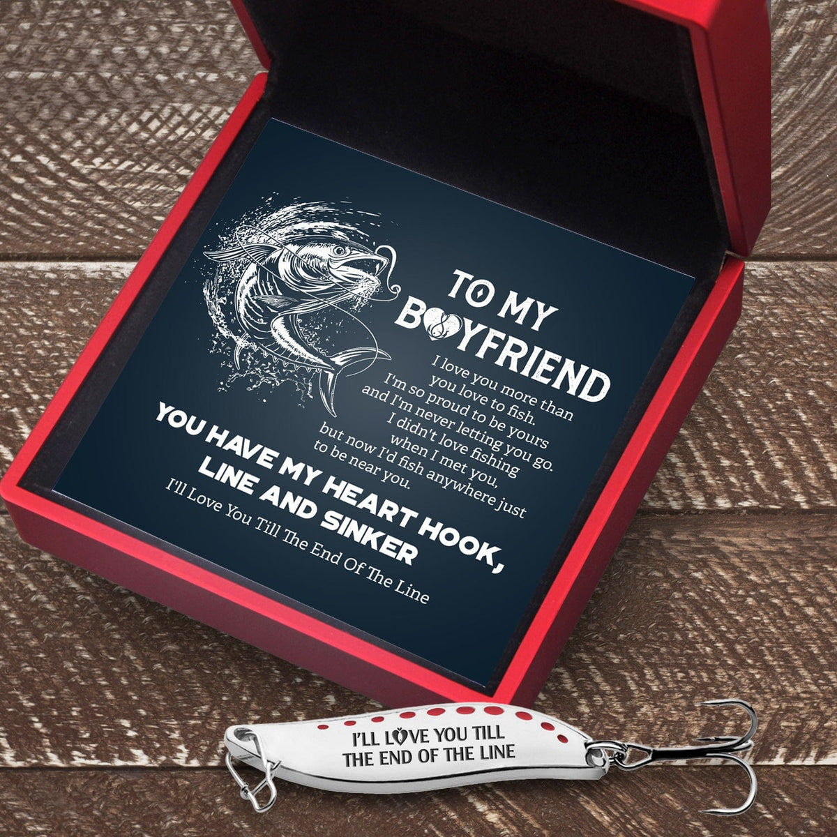 Fishing Spoon Lure - Fishing - To My Boyfriend - I Love You More Than You Love To Fish - Gfaa12003