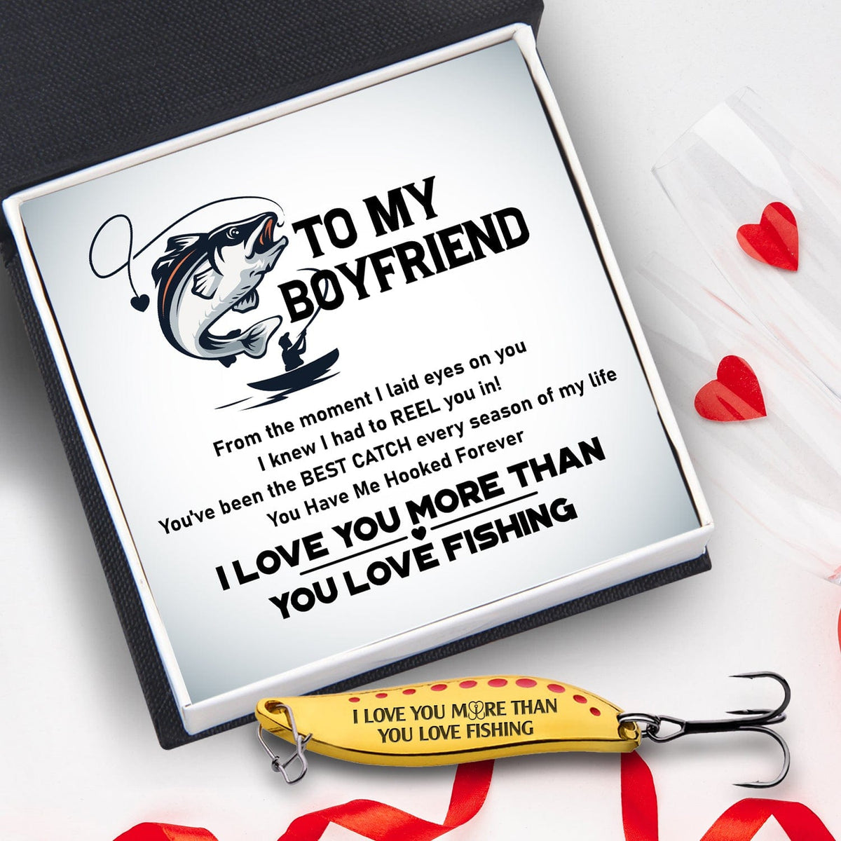 Fishing Spoon Lure - Fishing - To My Boyfriend - You Have Me Hooked Forever - Gfaa12005