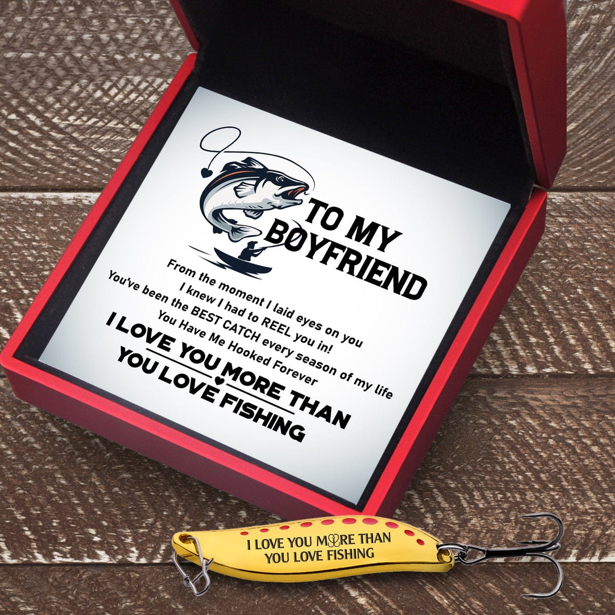 Fishing Spoon Lure - Fishing - To My Boyfriend - You Have Me Hooked Forever - Gfaa12005