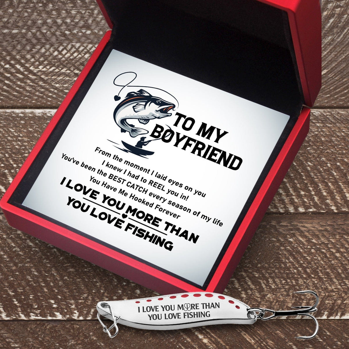 Fishing Spoon Lure - Fishing - To My Boyfriend - You Have Me Hooked Forever - Gfaa12005