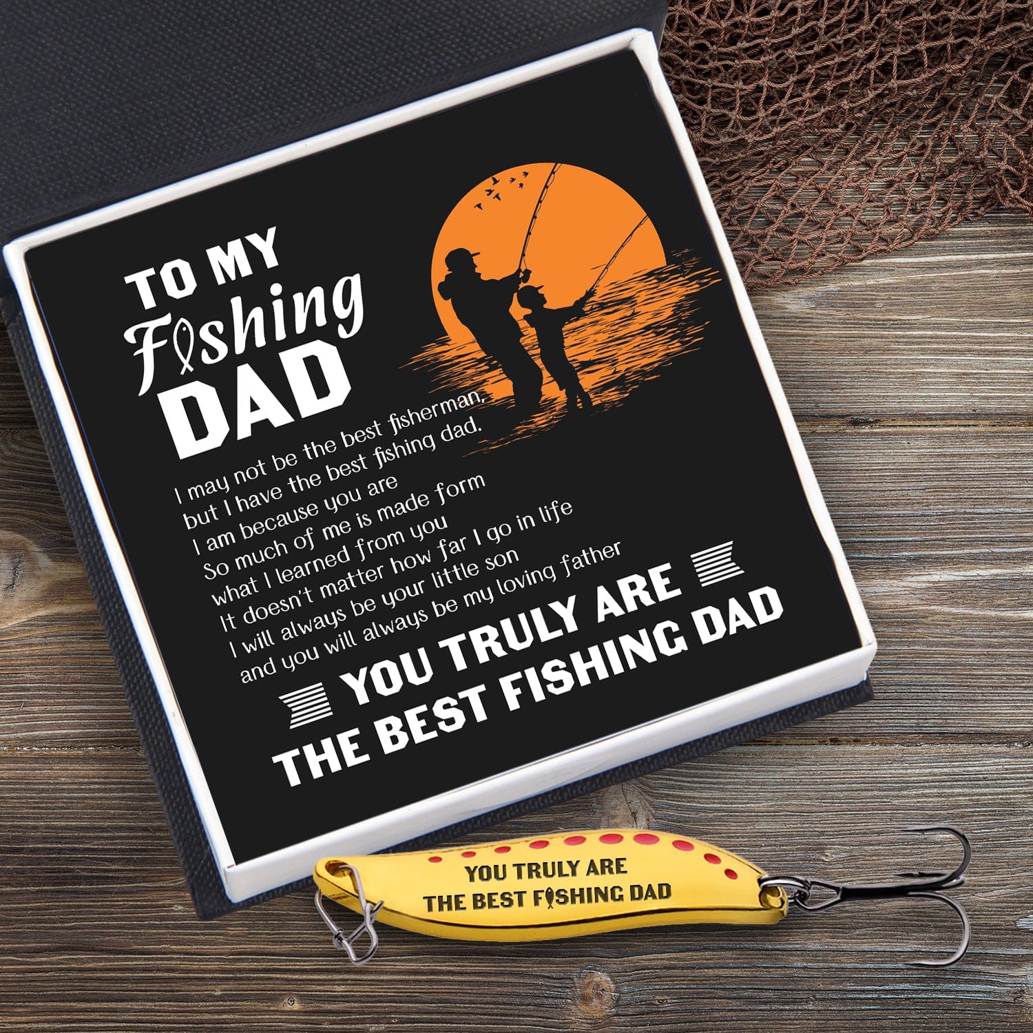 dad fishing lure Fish Daddy Dirty Bomb Minnow 1/8OZ / Blinking Blue fishing buddy or any fishing enthusiast Personalized Fishing Lure for Dad,