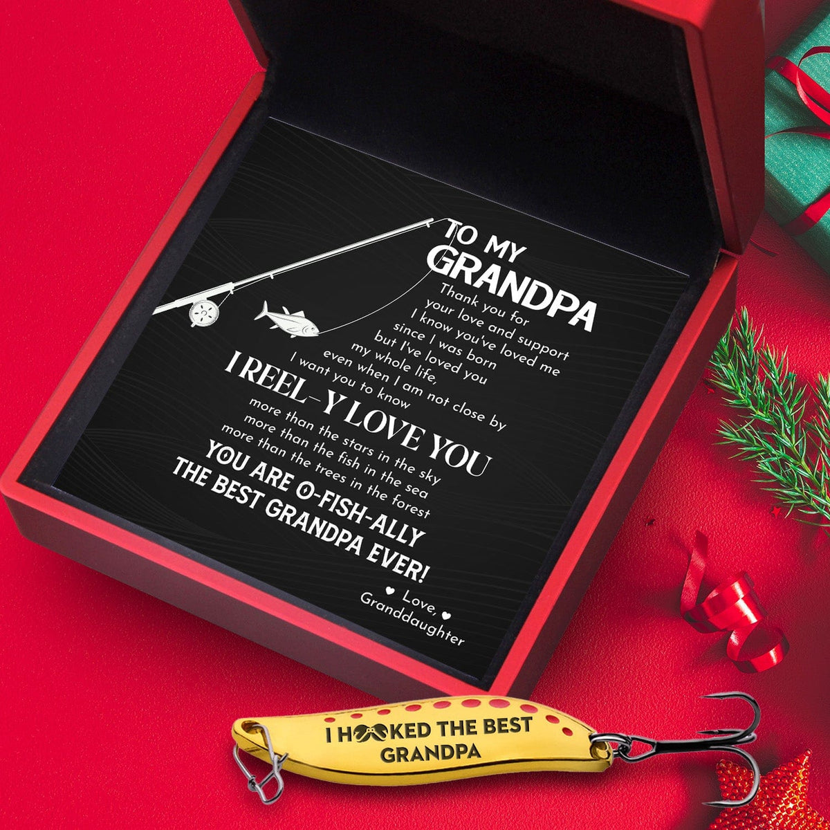 Fishing Spoon Lure - Fishing - To My Grandpa - From Granddaughter - I Reel-y Love You - Gfaa20001