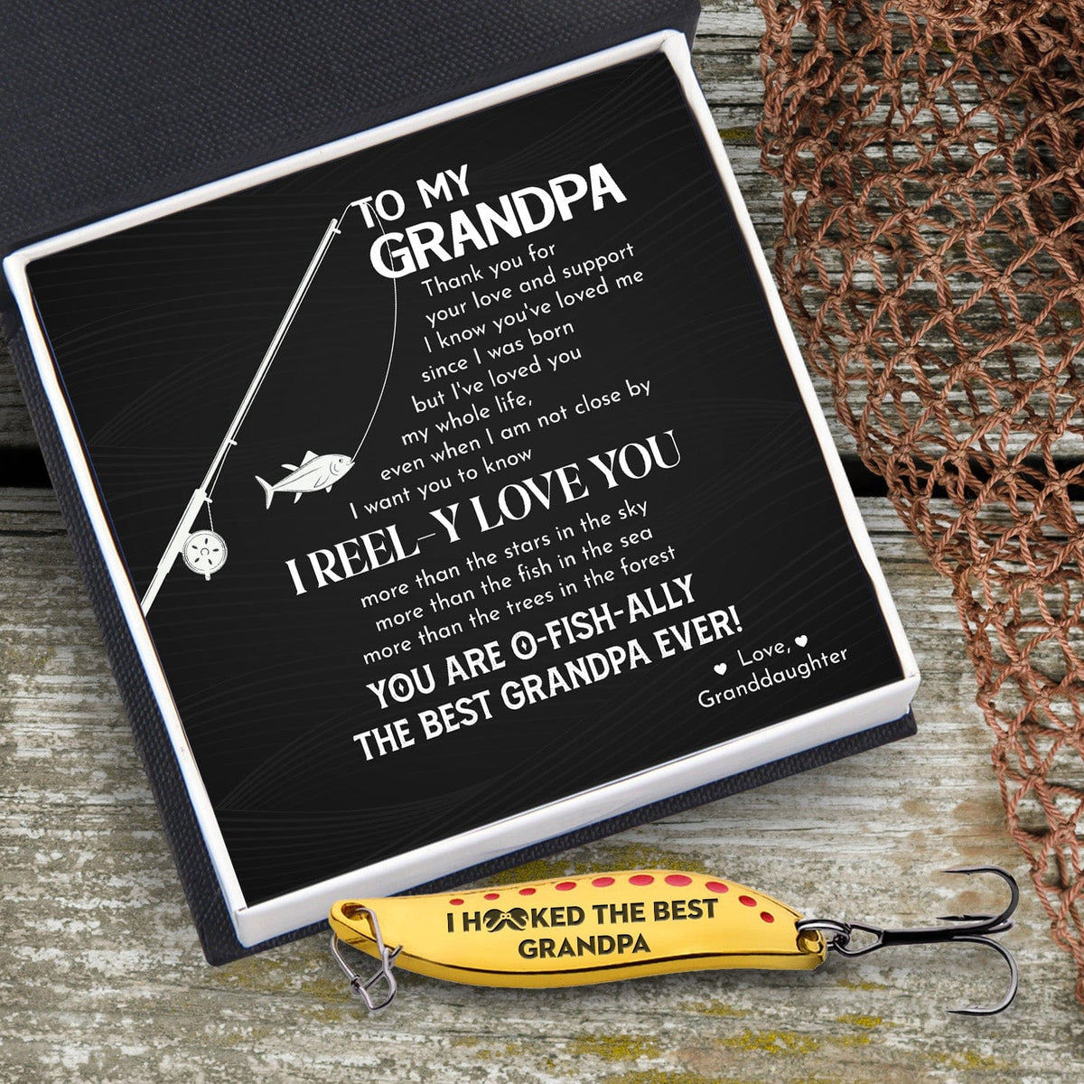 Fishing Spoon Lure - Fishing - To My Grandpa - From Granddaughter - I Reel-y Love You - Gfaa20001