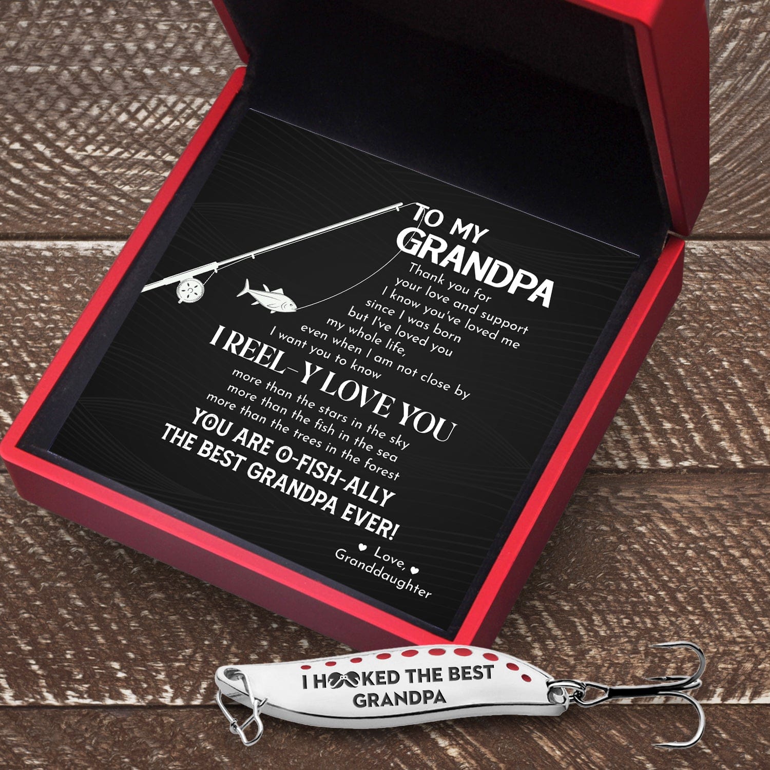 Fishing Spoon Lure - Fishing - To My Grandpa - From Granddaughter - I Reel-y Love You - Gfaa20001