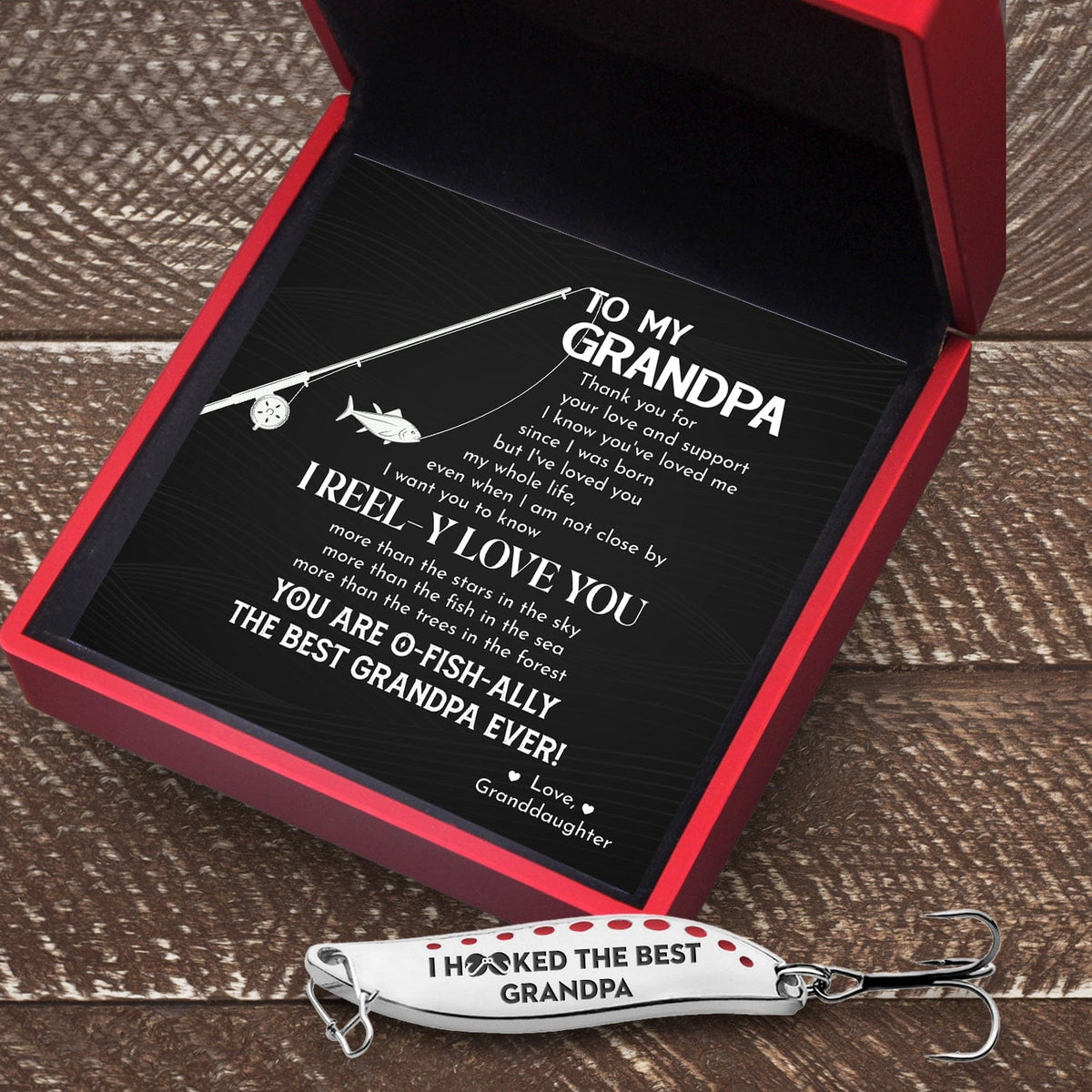 Fishing Spoon Lure - Fishing - To My Grandpa - From Granddaughter - I Reel-y Love You - Gfaa20001