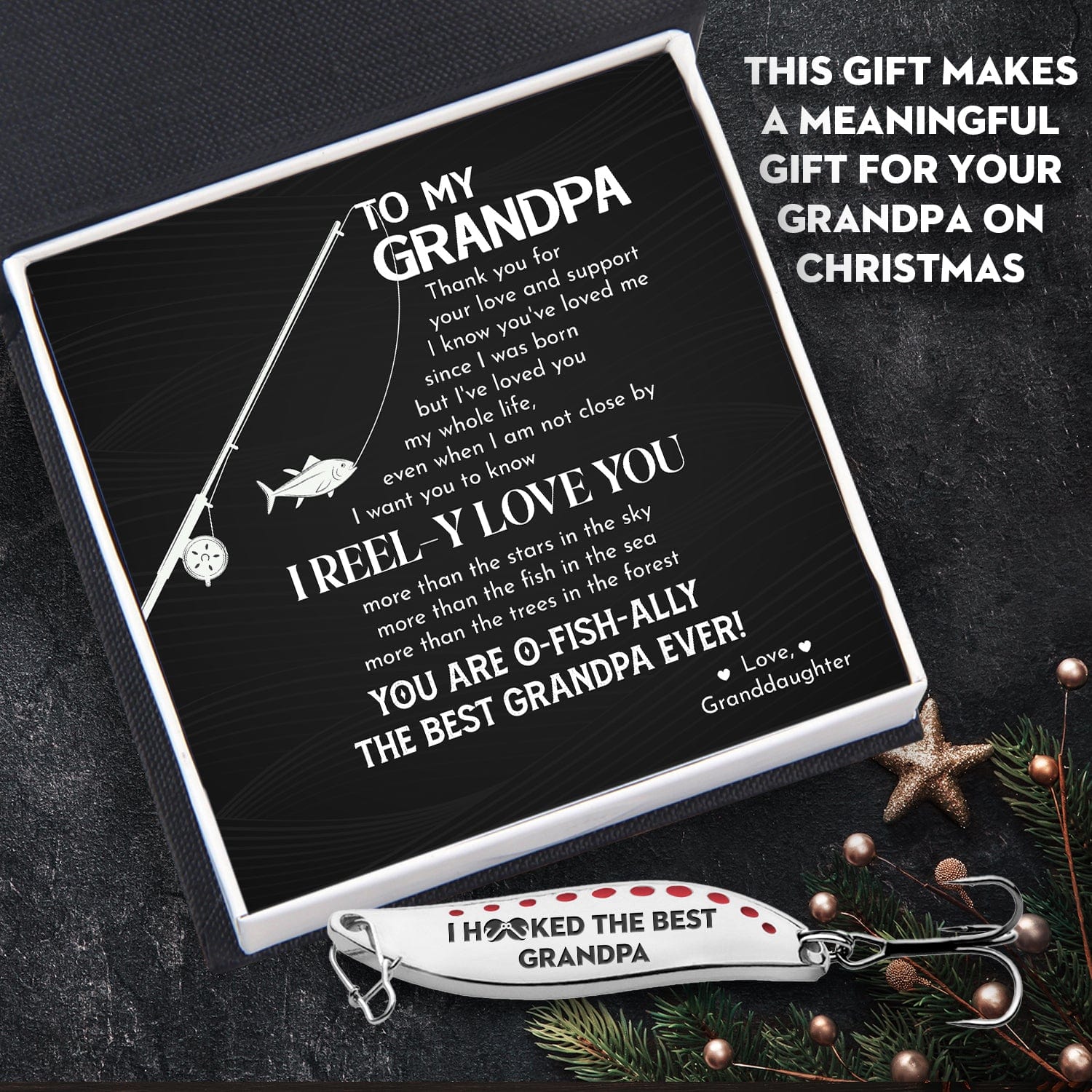 Fishing Spoon Lure - Fishing - To My Grandpa - From Granddaughter - I Reel-y Love You - Gfaa20001