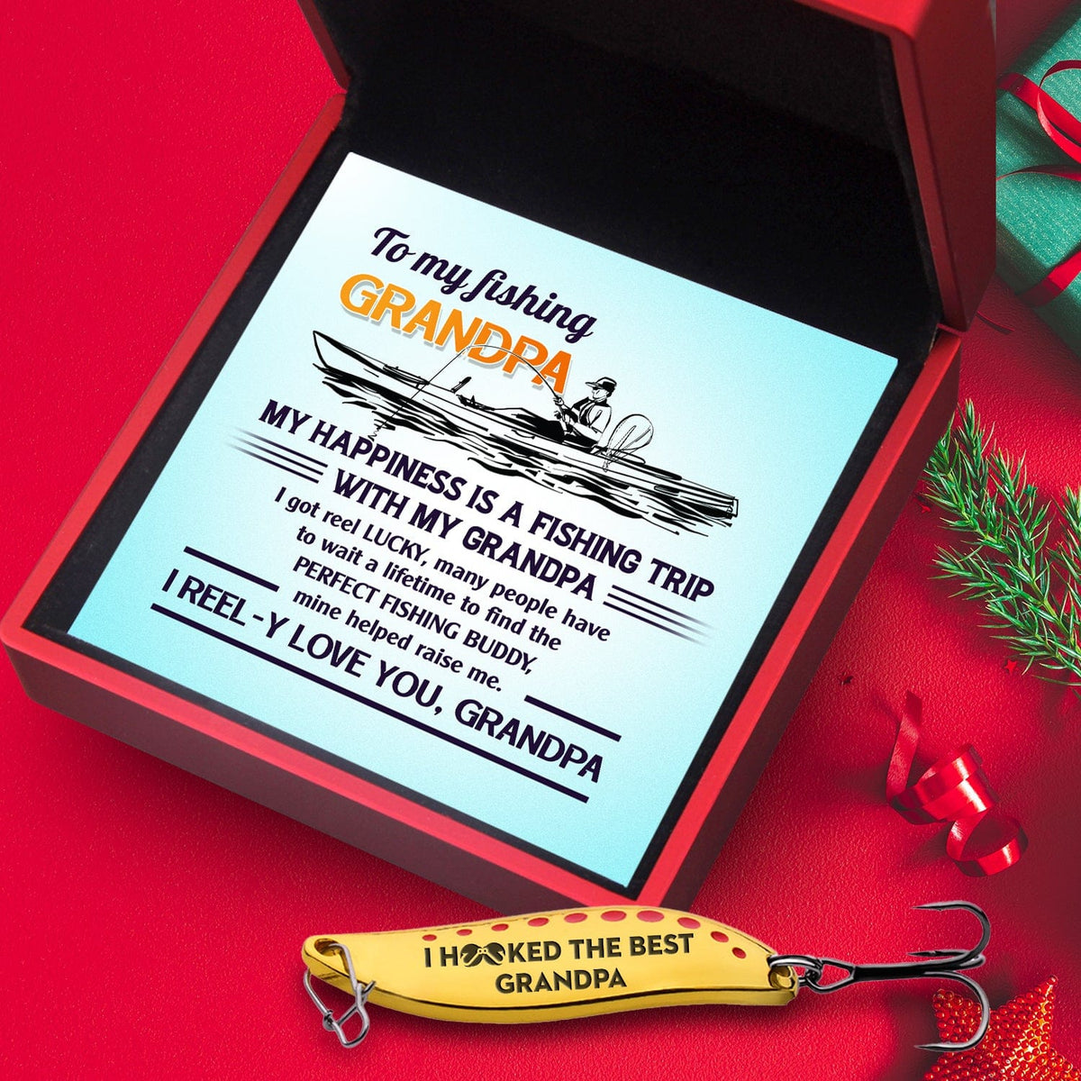 Fishing Spoon Lure - Fishing - To My Grandpa - My Happiness Is A Fishing Trip With My Grandpa - Gfaa20002