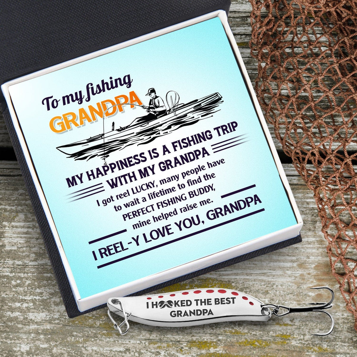 Fishing Spoon Lure - Fishing - To My Grandpa - My Happiness Is A Fishing Trip With My Grandpa - Gfaa20002