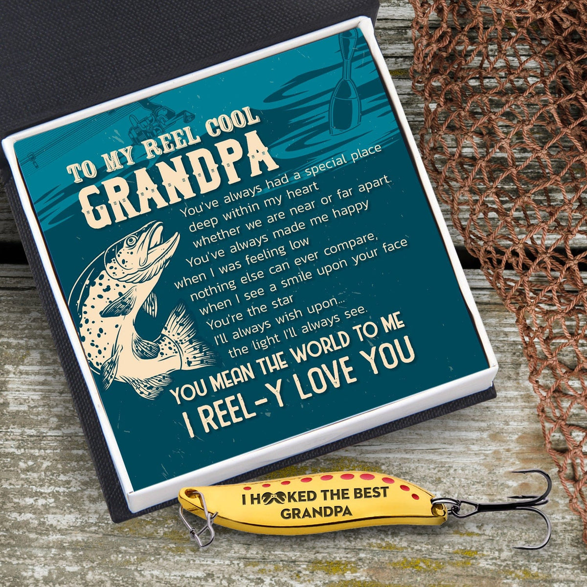 Fishing Spoon Lure - Fishing - To My Grandpa - You Mean The World To Me - Gfaa20003