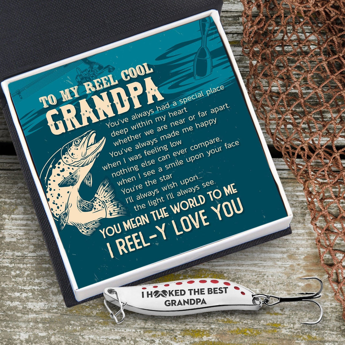 Fishing Spoon Lure - Fishing - To My Grandpa - You Mean The World To Me - Gfaa20003