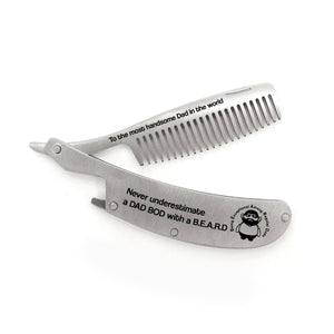 Folding Comb - Beard - To Bearded Dad - The Most Handsome Dad In The World - Gec18036