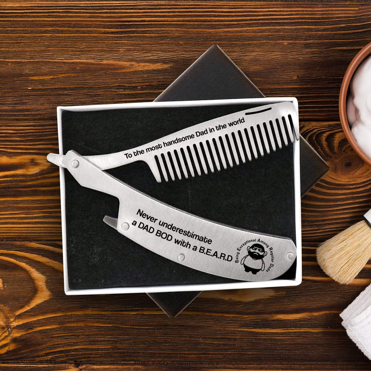 Folding Comb - Beard - To Bearded Dad - The Most Handsome Dad In The World - Gec18036