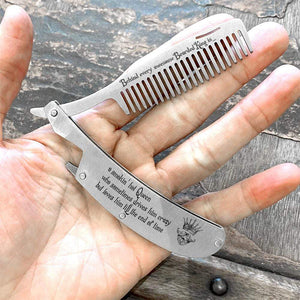 Folding Comb - Beard - To My Man - Behind Every Awesome Bearded King Is... - Gec26018