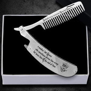 Folding Comb - Beard - To My Man - Behind Every Awesome Bearded King Is... - Gec26018