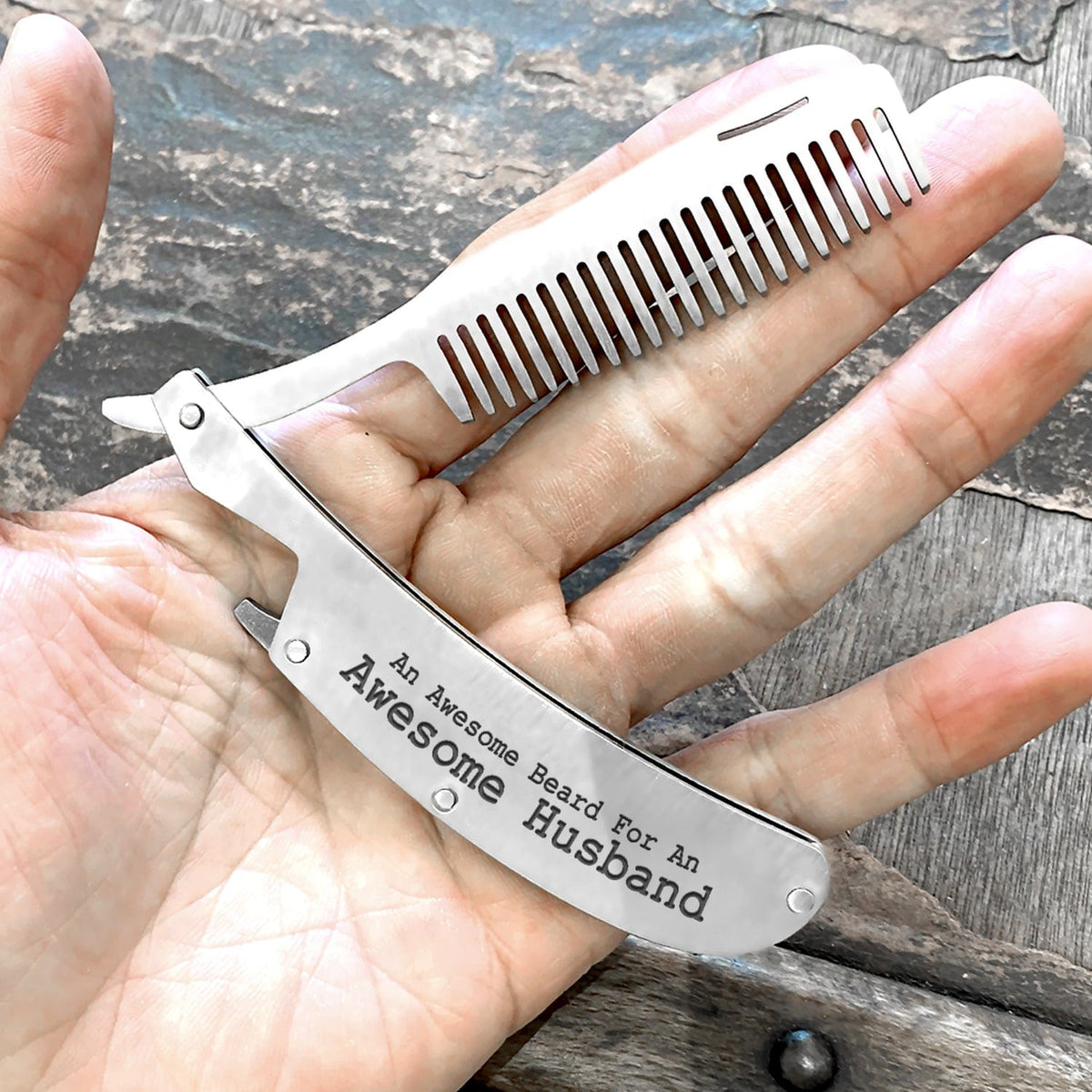 Folding Comb - Family - To My Husband - I Find My Place Lost Inside Your Soul - Gec14010