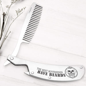 Folding Comb - My Boyfriend - The Best Boyfriends Have Beards - Gec12004