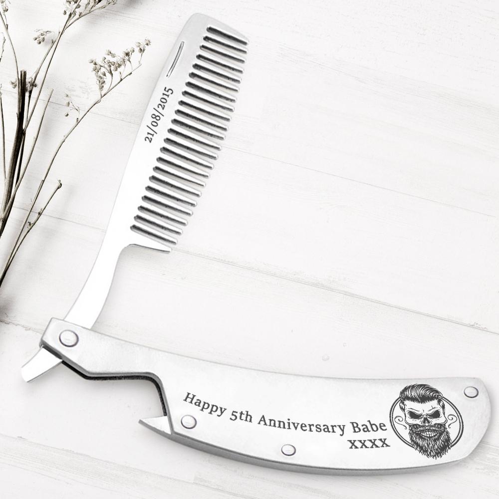 Folding Comb - My Man - Happy 5th Anniversary Babe - Gec26009