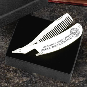 Folding Comb - My Man - With Great Beard Comes Great Responsibility - Gec26007