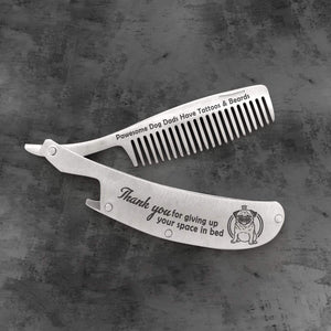 Folding Comb - Pug - To Dog Dad - Thank You For Giving Up Your Space In Bed - Gec18040