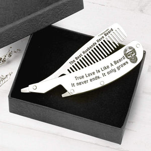 Folding Comb - Skull & Tattoo - To My Husband - The Best Husbands Have Beards - Gec14007