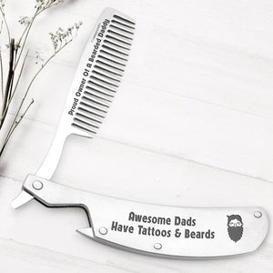 Folding Comb - Tattoo & Beard - To My Dad - I Always Need You - Gec18045