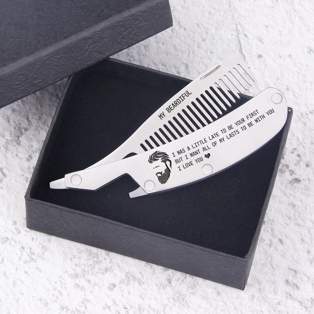 Personalized Folding Comb - To My Bearded Man - All Of My Lasts To Be With You - Gec26001