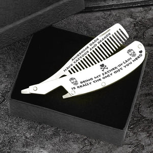 Folding Comb - To My Father-In-Law - Awesome Dads Have Tattoos and Beards - Gec18011